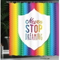 thumbnail image 4 of Ambesonne Inspirational Shower Curtain, Rainbow Words, 69"Wx84"L, Multicolor, 4 of 5