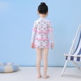 thumbnail image 6 of BOOMNY Toddler Baby Girls One Peice Swimsuits Long Sleeve Bathing Suit With Hat Hawaiian Graphic Lightweight Summer Vacation Beach Swimwear, 6 of 6