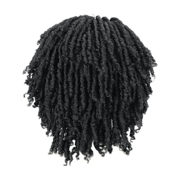 Dreadlock Braided Wigs For Black Women Synthetic Short Braided Wigs Crochet Hair Wigs Curly Wig Cap African Little Roll Wig Women's Dreadlock Gradient Wig