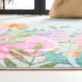 thumbnail image 5 of Safavieh Door And Kitchen Mat Emerson Floral Polyester Machine Washable Area Rug, Aqua/Pink, 2'3" x 3'9", 5 of 12