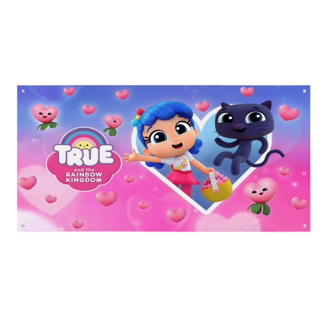 True y el Reino Arcoíris Fondo Temático Pancarta Suministros de Decoración para Fiesta de Cumpleaños, Decoración de Fondo de Fiesta Personalizado,150x90cm