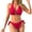 Red, variant on Women's Sexy Two-piece Swimsuit Bikini Army Green XL