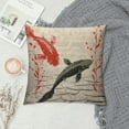 thumbnail image 2 of JEUXUS  Red and Black Fishs Burlap Throw Pillow Case Cushion Cover Couch Sofa Decorative Square, 2 of 5