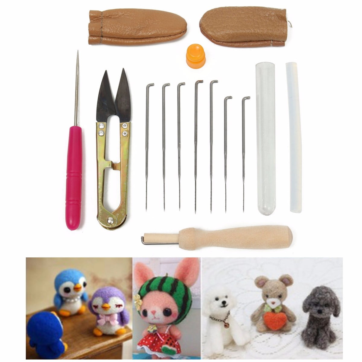 16Pcs/set Needle Felting Starter Kit Wool Felt Tools Mat + Needle