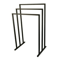 Kingston Brass SCC8280 Edenscape 33-3/16 Inch Freestanding Pedestal 3-Tier Towel Rack in Matte Black