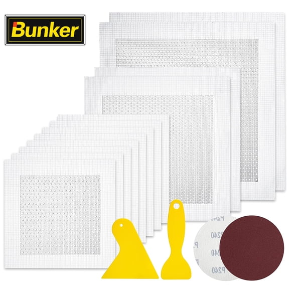 16-Piece Drywall Repair Kit, Aluminum Wall Repair Patch Kit with 12 Self-Adhesive Patches, Sandpaper & Scrapers for Wall Hole Repair, 4, 6 & 8 Inch