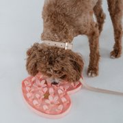 Dexypaws: Enrichment Snuffle Mat: Blush Pink Heart - Textured Dog Feeding Pad, Food Grade Silicone, Spread Food & Treats, Pet Soothing, Suction Back