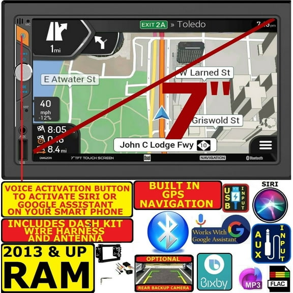 2013 AND UP RAM DUAL BLUETOOTH USB AUX SD CAR RADIO STEREO PACKAGE