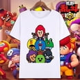 thumbnail image 2 of Camiseta con estampado de Brawl para niños, disfraz de Cosplay de estrellas de Anime, disfraz de Leon Spike, regalos de algodón para niños, camisetas casuales divertidas de verano para niños, 2 of 5