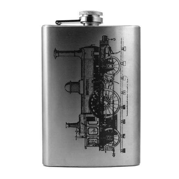 8oz Steam Locomotive Jenny Flask L1 Historic Train Novelty