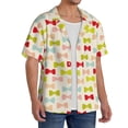 thumbnail image 2 of Fotbe Bow Ties Print Short Sleeve Button Down Shirts for Men Casual Summer Beach Wrinkle Free Shirt-Medium, 2 of 5