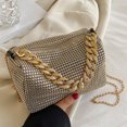 thumbnail image 3 of Bolso elegante para mujer, bolso de lujo con diamantes de imitación brillantes y cremallera, bolso de viaje para mujer, 3 of 6