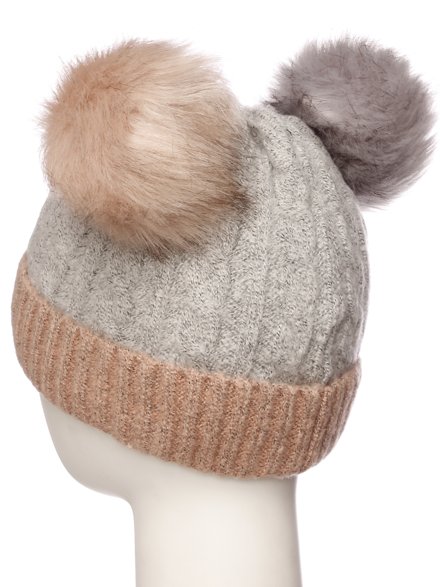 Emmalise Women's Double Pom Pom Beanie - Warm Winter Knit Hat With Cute Animal Look | One Size Fits Most Adults