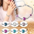 thumbnail image 1 of Fiudx Pulsera de Corazón, Elegante Brazalete de Cristal, Joyería de Boda de Moda, Regallo Romántico de San Valentín, Accesorio para Mujer, Ropa de Fiesta, Estilo Femenino, Incluye Collar a Juego., 1 of 1