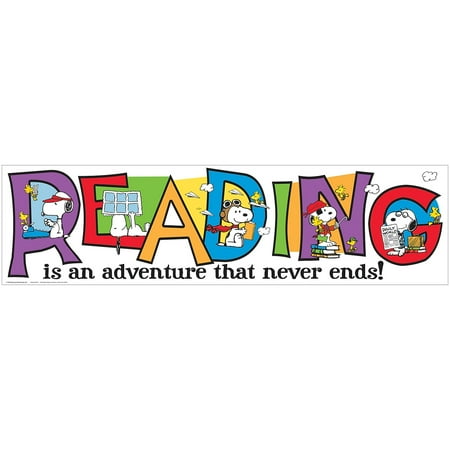 UPC: 0073168492314 | Eureka Peanuts Snoopy   Reading is an Adventure   Classroom Decoration Banner  45   x 12