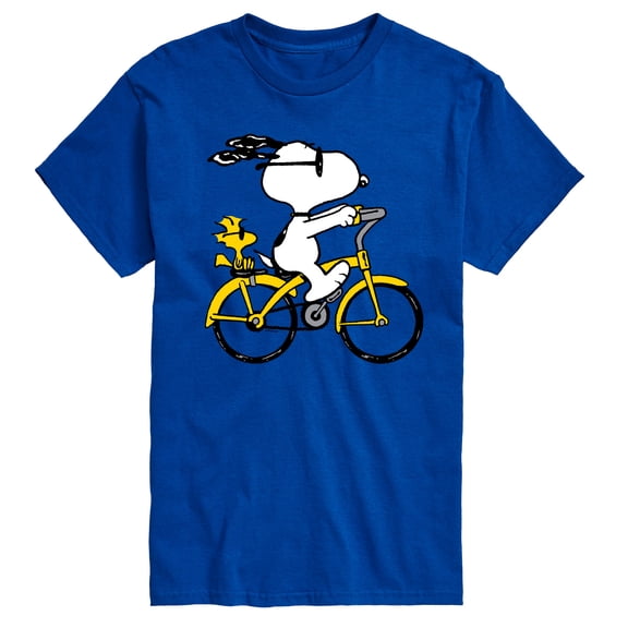 Peanuts - Snoopy and Woodstock Riding Bike - Men's Short Sleeve Graphic T-Shirt