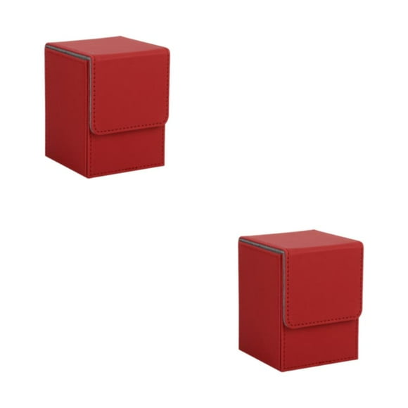 Speravity Cajas de almacenamiento para tarjetas, solución práctica y elegante, protección, caja para baraja de cartas coleccionables, color rojo 2Conjunto