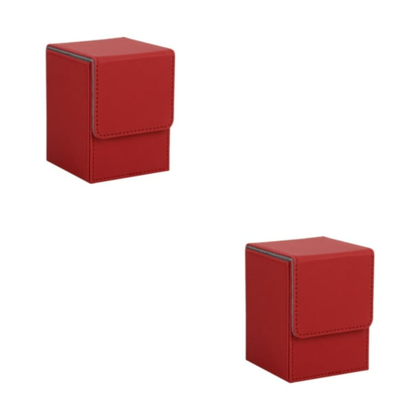 Speravity Cajas de almacenamiento para tarjetas, solución práctica y elegante, protección, caja para baraja de cartas coleccionables, color rojo 2Conjunto