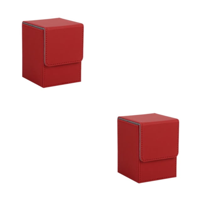 Speravity Cajas de almacenamiento para tarjetas, solución práctica y elegante, protección, caja para baraja de cartas coleccionables, color rojo 2Conjunto