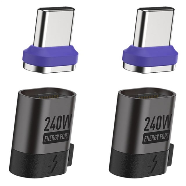 2X Cable de Carga Rápida PD 3.0, Adaptador Magnético Tipo C de 240 W, Transferencia de Datos de 480 Mbps para Teléfono y Portátil
