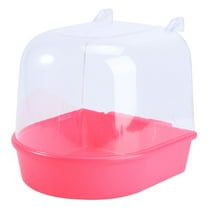WHAMVOX 1Set Bird Pool Red Plastic Design Suitable for Parakeet Bath and Conure