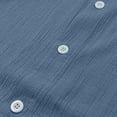 thumbnail image 5 of Timoontee Men's Button Down Shirts Lightweight Spring Casual Shirts Summer Beach Vacation Shirt Short Sleeve Mock Neck Dress Shirt Sky Blue XL, 5 of 7