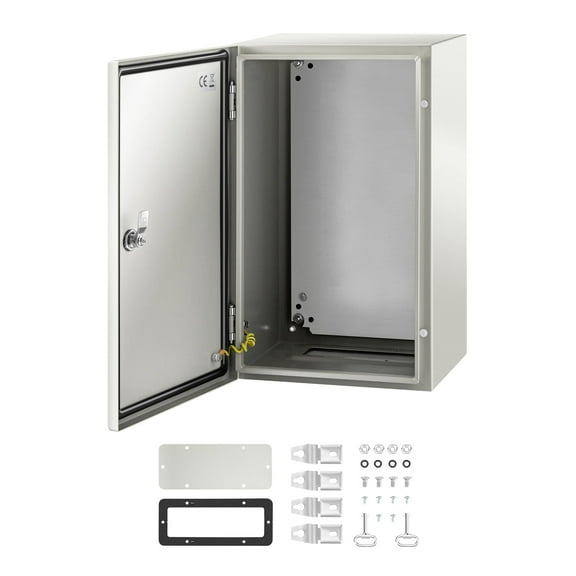 KFFKFF NEMA Metal Housing, 20 x 12 x 10'' NEMA 4X Metal Electric Container, IP66 Resistant to Water & Dust, Exterior/Interior Electric Connection Casing, Includes Mounting Panel