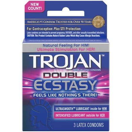 TROJAN Double Ecstasy Condoms 3 ea