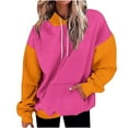 thumbnail image 2 of Xcmzpl Women's Hoodies Casual Color Block Hooded Sweatshirt Oversized Pullover Tops Dressy Casual Long Sleeve T-shirts Fall Clothes, 2 of 7
