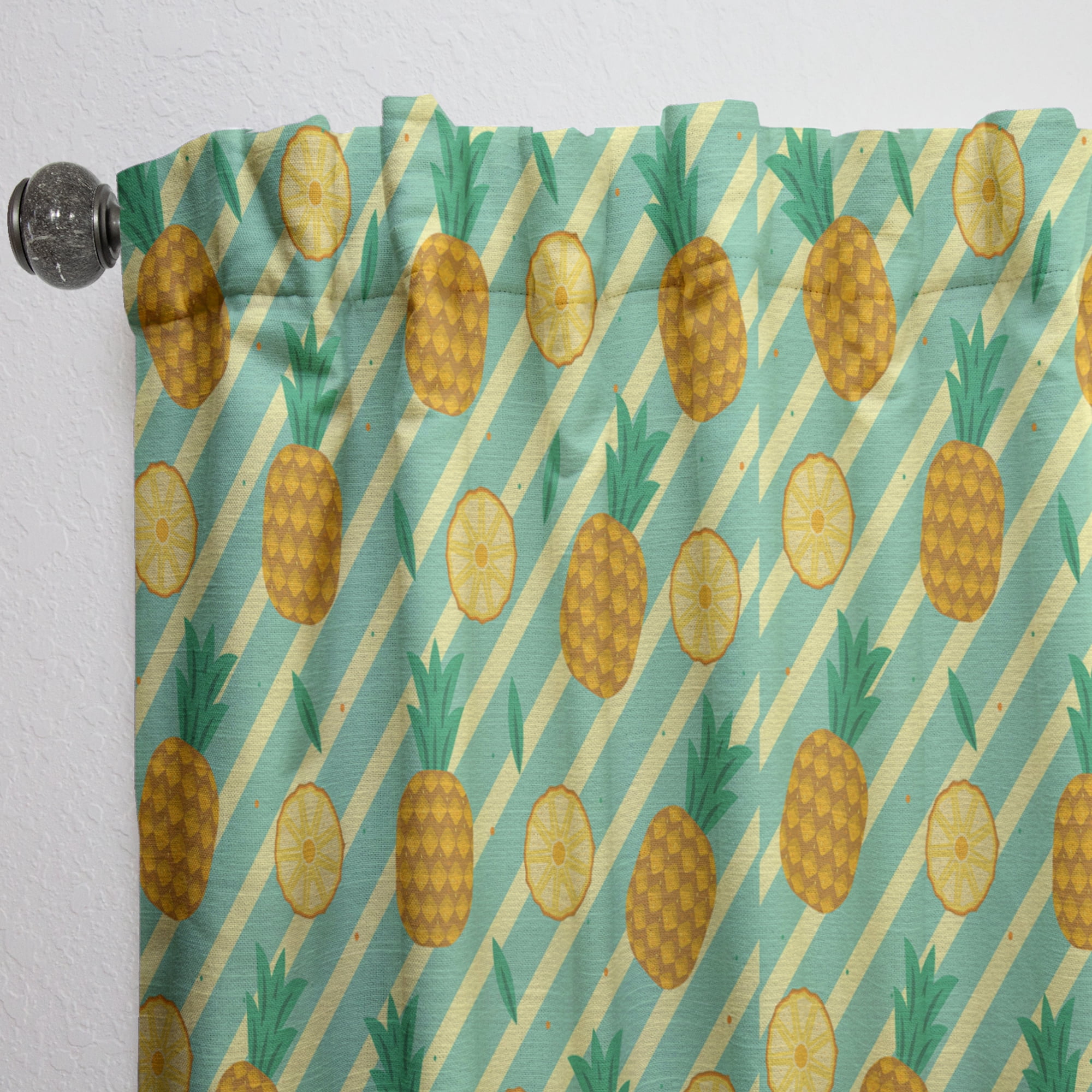 Designart 'Pineapple Summer Bliss Retro I' Mid-Century Modern Curtain Panel