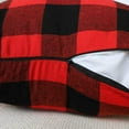 thumbnail image 4 of Set of 2 Christmas Buffalo Check Plaid Throw Pillow Covers Cushion Case Polyester for Farmhouse Home Decor Red and Black, 18 x 18 Inches, 4 of 6