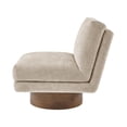 thumbnail image 2 of NPD Furniture Zenda Fabric Swivel Accent Chair w/ Wooden Base in Beige, 2 of 15