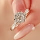 thumbnail image 1 of Anillo de plata para mujer con estrella tejida de moissanita, anillo de diamantes de 1 quilate, anillo femenino con brazo retorcido y boca abierta, 1 of 5