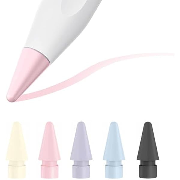 LinQingQ 5PCS Replacement Tips for iPad Pencil, Apple Pencil Tips 5 Color iPencil Nib Compatible with Apple Pencil 1st & 2nd Gen, Popular