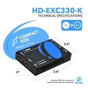 HDMI over IP Extender Full HD 1080P Upto 330 Ft CAT5e/6 Cable With IR (HD-EXM330-K)