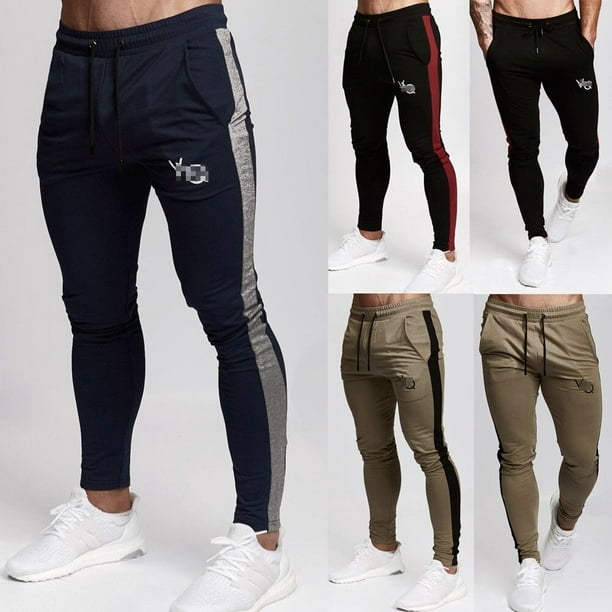 Meihuida - Mens Gym Slim Fit Trousers Tracksuit Bottoms Skinny Joggers ...