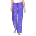 thumbnail image 1 of Fotbe Purple Glitter Pantalones de Pijama para Mujer, Pantalones de Dormir, Pantalones Pj con Cordón y Bolsillos-Small, 1 of 6