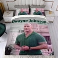 thumbnail image 4 of Dwayne Johnson Conjunto de sábanas temático, trío de piezas, cómodo y amigable con la piel, diseño único, regalo de decoración para el hogar para familiares, amigos y fans, 90 cm * 190 cm, 4 of 6