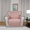 thumbnail image 2 of Housse de Sofa Matelassée Réversible, Protège-Meubles Résistant à l'Eau, Housse de Canapé Lavable avec Mousse Antidérapante et Sangles Élastiques pour Enfants, Chiens, Animaux (Chaise, Rose/beige), 2 of 7