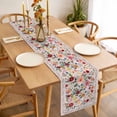 thumbnail image 3 of Pink Flowers Table Runner 60 Inches Long Farmhouse Dress Scarves, Spring Farmhouse Floral Leaves Vintage Dining Tablerunner for Coffee Table/Kitchen Island/Party Décor, 13" x 60", 3 of 8