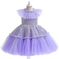thumbnail image 3 of Vestido de lentejuelas para niñas Vestidos de princesa Vestido de tutú de encaje para niños-n, 3 of 5