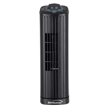 Brentwood 14-In. 3-Speed Portable Oscillating Tower Fan, Black, F-14TBK