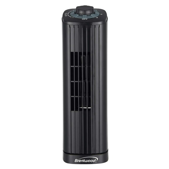 Brentwood 14-In. 3-Speed Portable Oscillating Tower Fan, Black, F-14TBK