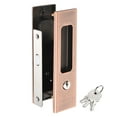 thumbnail image 1 of Mango de cerradura de puerta deslizante invisible empotrada Uxcell con llaves, cobre, 1 of 7