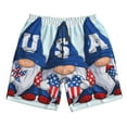 thumbnail image 2 of Honeii's Cute Gnomes in USA Print Men's Casual Shorts with Drawstring，Swim Trunks Quick Dry Beach Shorts, 2 of 5