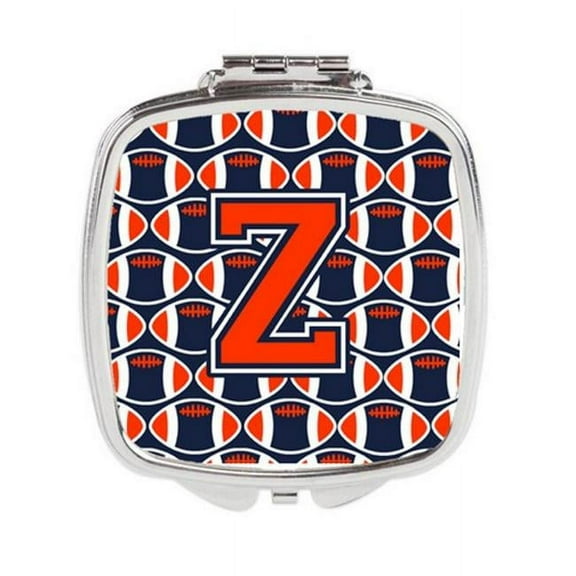 Letter Z Football Orange - Blue & White Compact Mirror