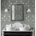thumbnail image 4 of NextWall Stenciled Floral Peel and Stick Wallpaper (Alloy Grey), 4 of 16