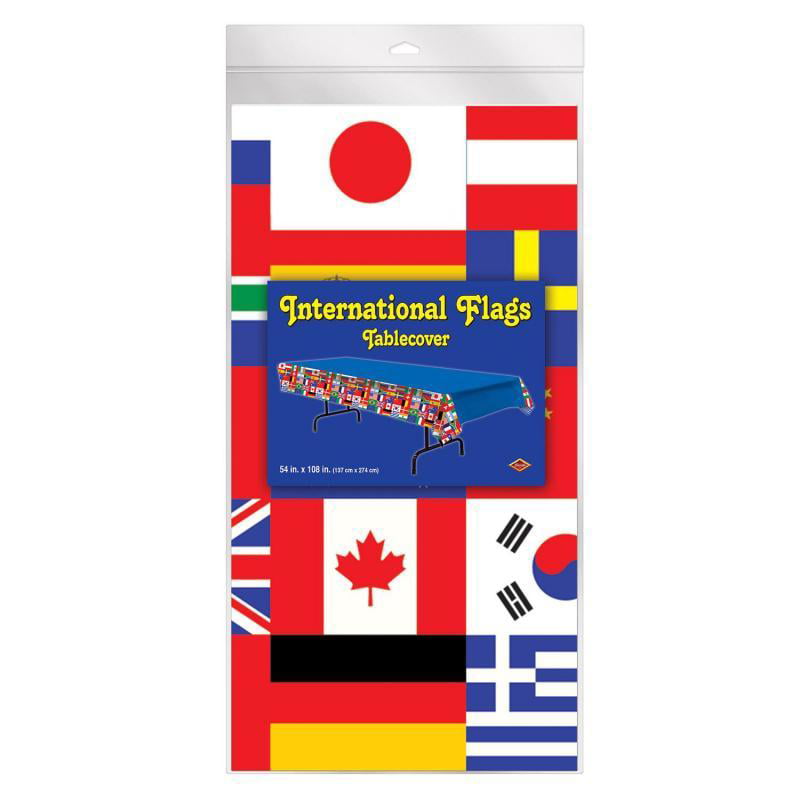 Beistle 57946 International Flag Tablecover Party Accessory 3-Pack
