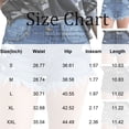 thumbnail image 3 of Women's Mid Rise Irregular Frayed Hem Distressed Denim Shorts Vintage Washed Ripped Jean Shorts Light Blue 2XL, 3 of 4
