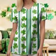 thumbnail image 5 of GEWSEY St Patricks Day Scrub Tops for Women Short Sleeve V Neck Scrubs Lucky Shamrock Print Plus Size Medical Uniform Shirts (Light Green, 3XL), 5 of 8